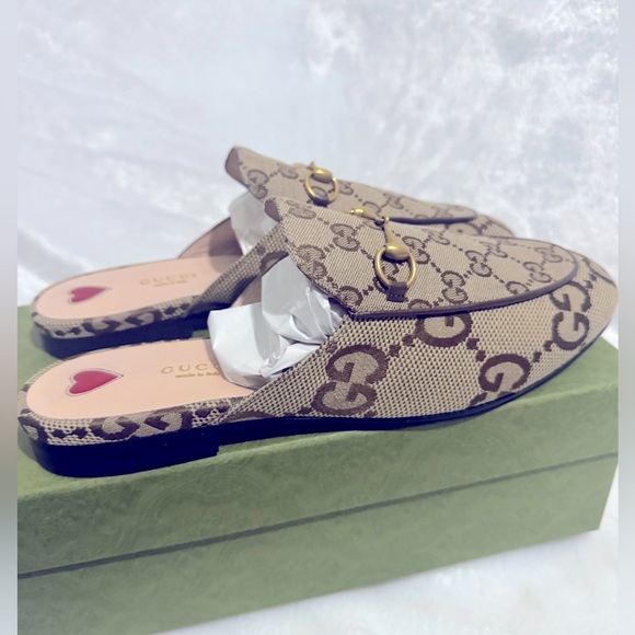 GUCCI Princetown Canvas Mule Slippers - Picture 8 of 11